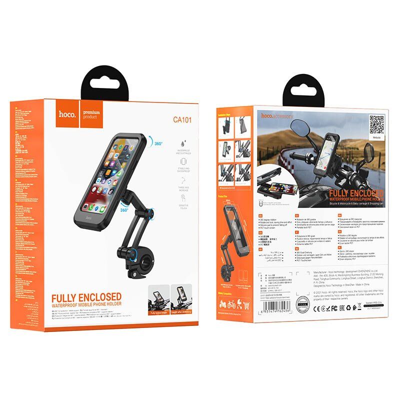 Велосипедний тримач HOCO CA101 Водонепроникний холдер для велосипеда \ мотоцикла Велосипедний тримач HOCO CA101 Водонепроникний холдер для велосипеда \ мотоцикла
