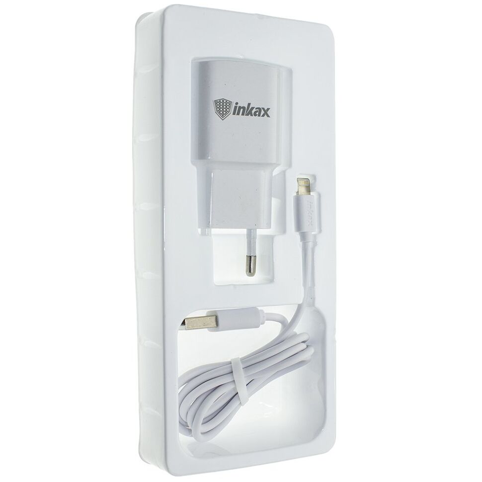 Мережевий зарядний пристрій INKAX CD-27 2.1A + USB кабель LIGHTNING Мережевий зарядний пристрій INKAX CD-27 2.1A + USB кабель LIGHTNING