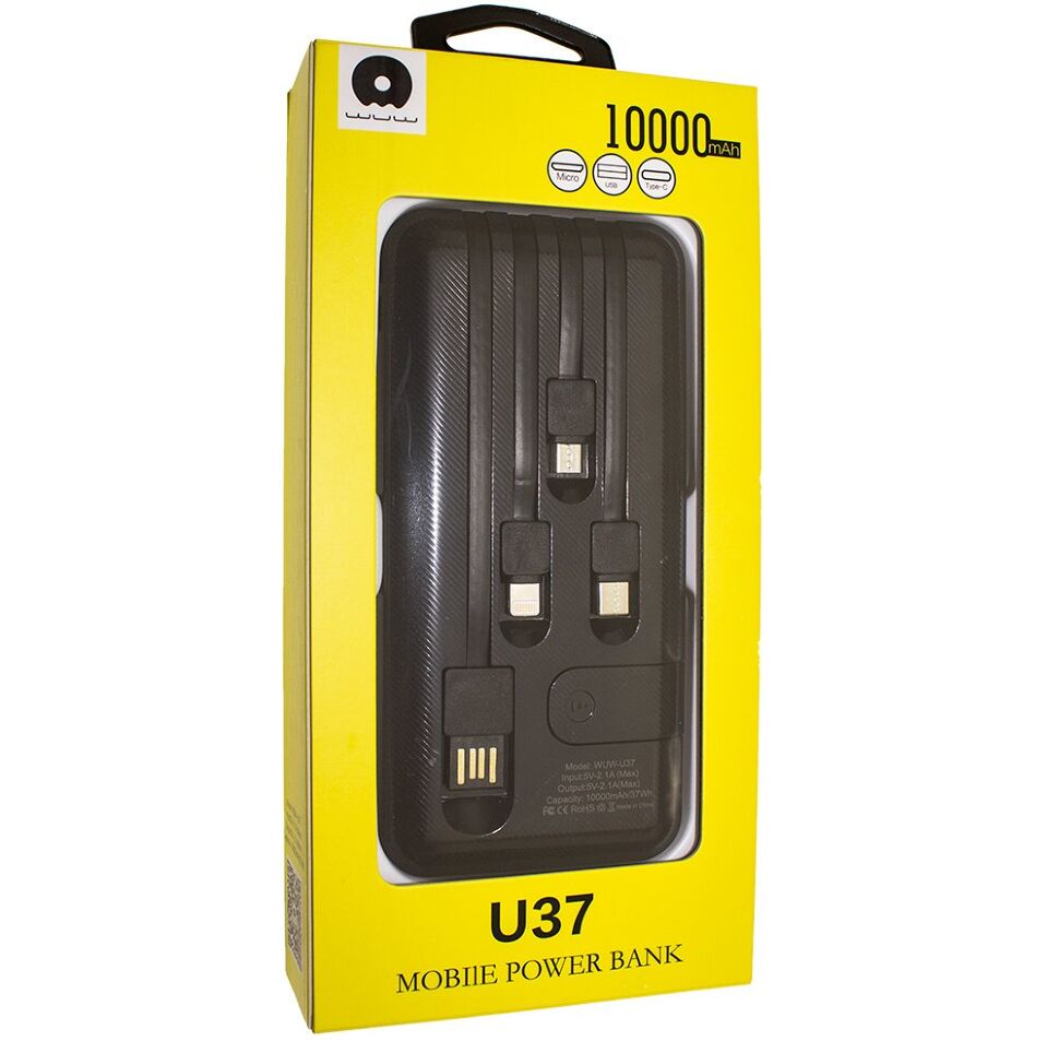 Power Bank WUW U37 10000 mAh ЧОРНИЙ Power Bank WUW U37 10000 mAh ЧОРНИЙ