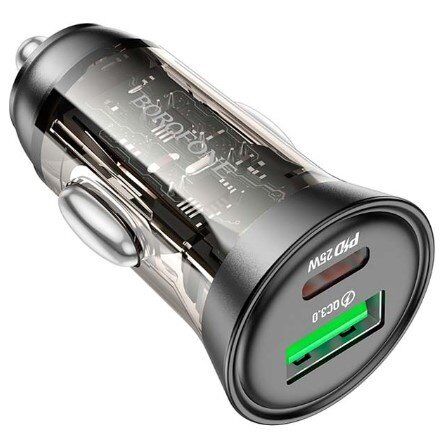 Автомобільний зарядний пристрій BOROFONE BZ26A PD 43W TYPE-C + USB QC3.0 чорний