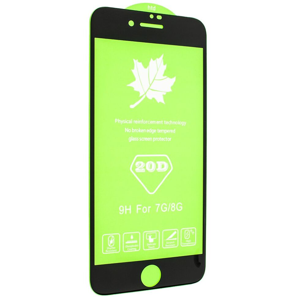 Захисне скло 20D APPLE IPHONE 7 / 8 ЧОРНИЙ