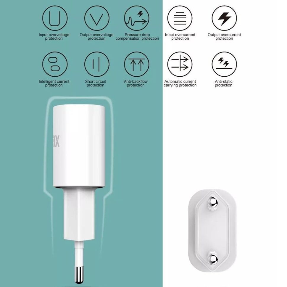 Мережевий зарядний пристрій INKAX CD-27 2.1A + USB кабель Micro for Android Мережевий зарядний пристрій INKAX CD-27 2.1A + USB кабель Micro for Android