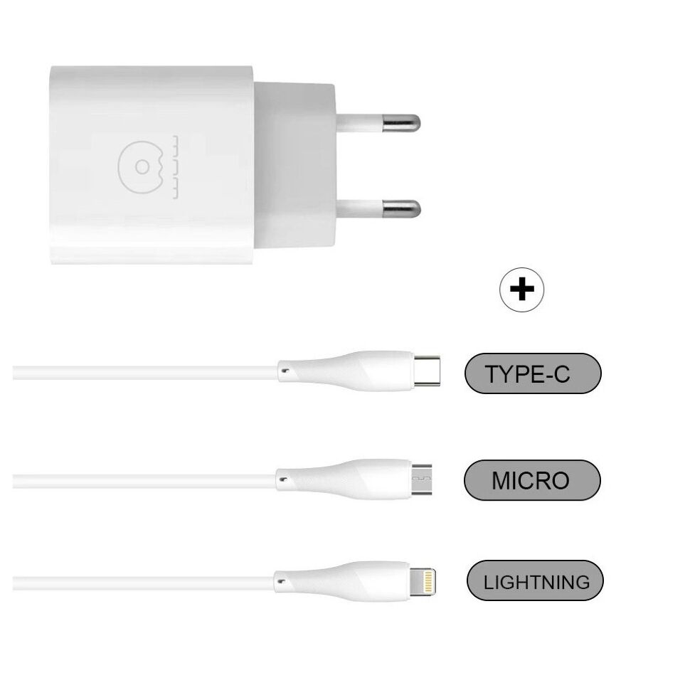 Мережевий зарядний пристрій WUW T48 2USB 2.4A + USB Micro БІЛИЙ (42) Мережевий зарядний пристрій WUW T48 2USB 2.4A + USB Micro БІЛИЙ (42)