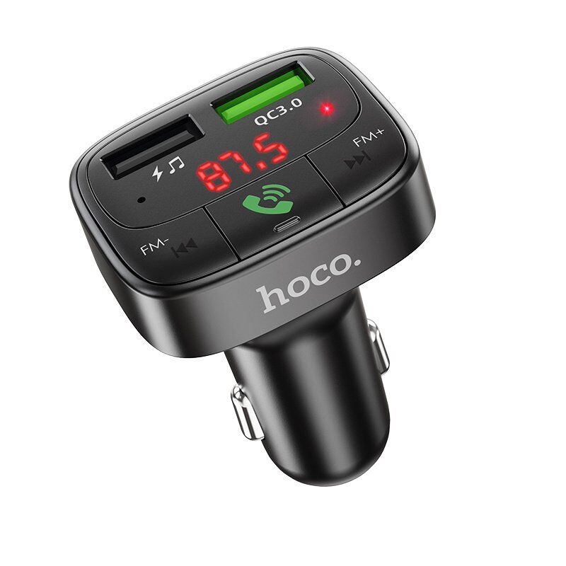 FM трансмітер HOCO E59 Bluetooth з швидкою зарядкою USB QC 3.0 18W + USB FLASH з гучним зв'язком
