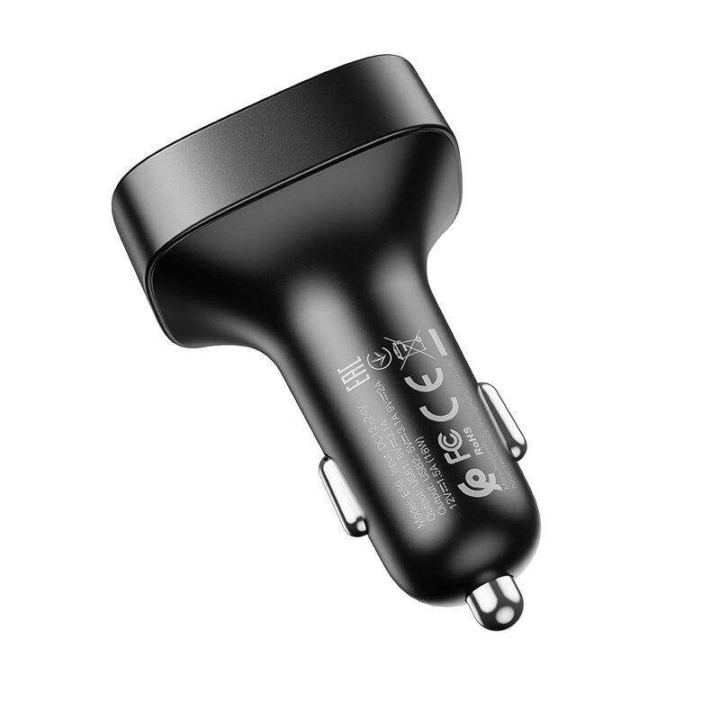 FM трансмітер HOCO E59 Bluetooth з швидкою зарядкою USB QC 3.0 18W + USB FLASH з гучним зв'язком