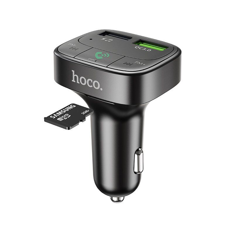 FM трансмітер HOCO E59 Bluetooth з швидкою зарядкою USB QC 3.0 18W + USB FLASH з гучним зв'язком
