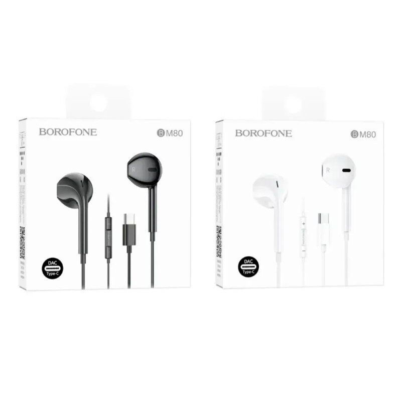 Дротові навушники BOROFONE BM80 TYPE-C, чорний Дротові навушники BOROFONE BM80 TYPE-C, чорний