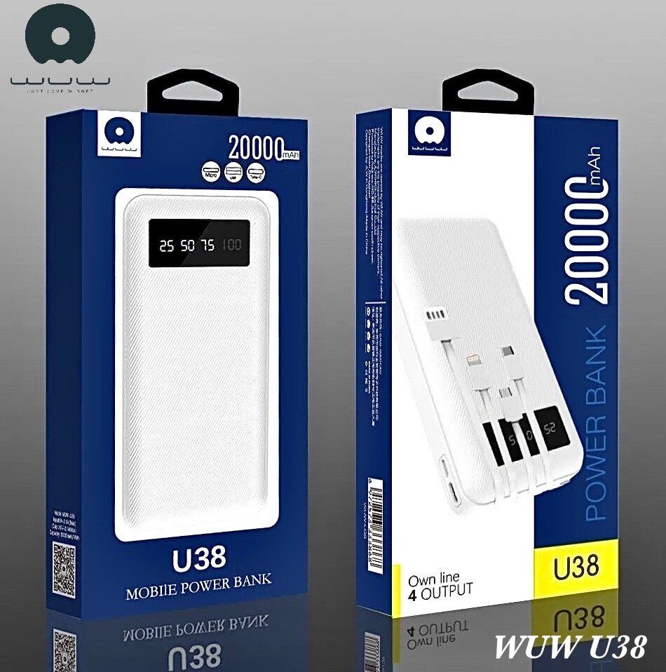 Power Bank WUW U38 20000 mAh ЧОРНИЙ Power Bank WUW U38 20000 mAh ЧОРНИЙ