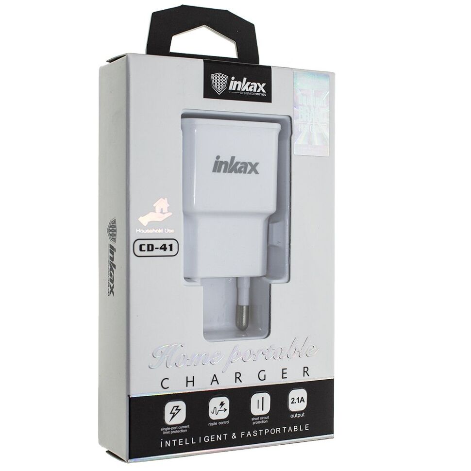 Мережевий зарядний пристрій INKAX CD-41 2.1A | 1 USB Мережевий зарядний пристрій INKAX CD-41 2.1A | 1 USB