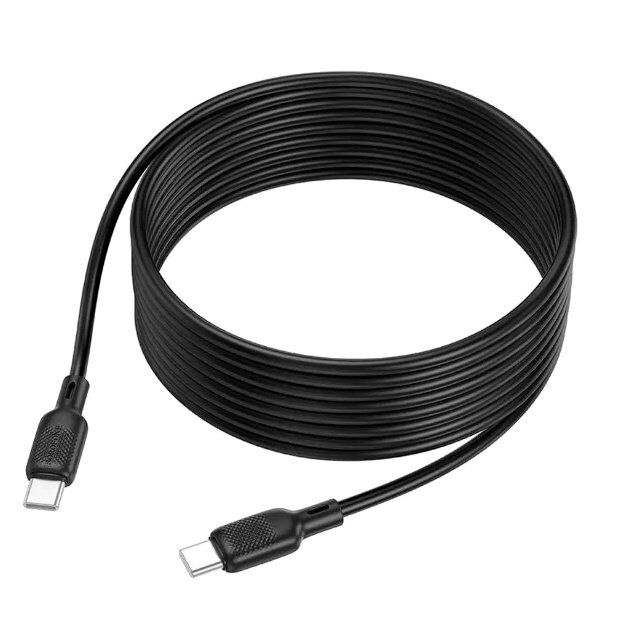 USB-C кабель BOROFONE BX113 Type-C - Type-C SILICONE 60W, 3A, 3 метри, чорний USB-C кабель BOROFONE BX113 Type-C - Type-C SILICONE 60W, 3A, 3 метри, чорний