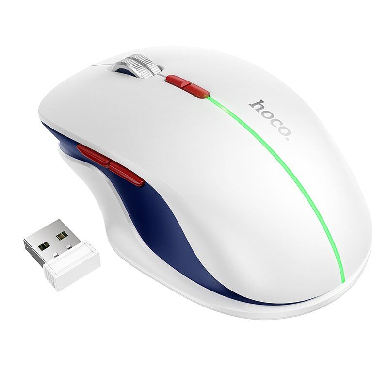 Мишка бездротова HOCO GM40 Dixon RGB dual-mode (rechargeable version), space white