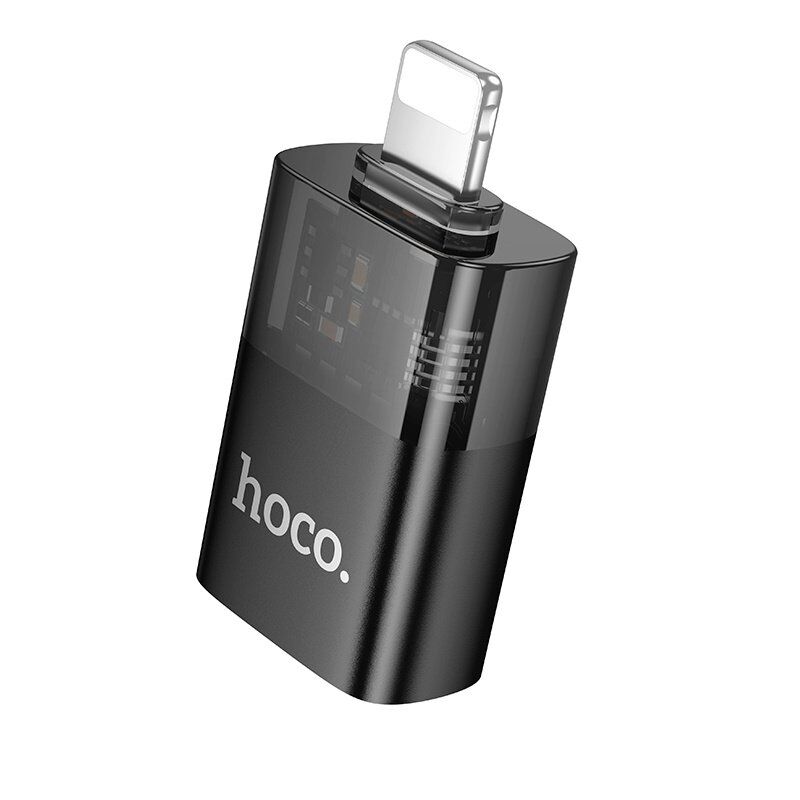 OTG-адаптер HOCO UA36 Lightning (штекер) на USB (гнездо), ЧЕРНЫЙ