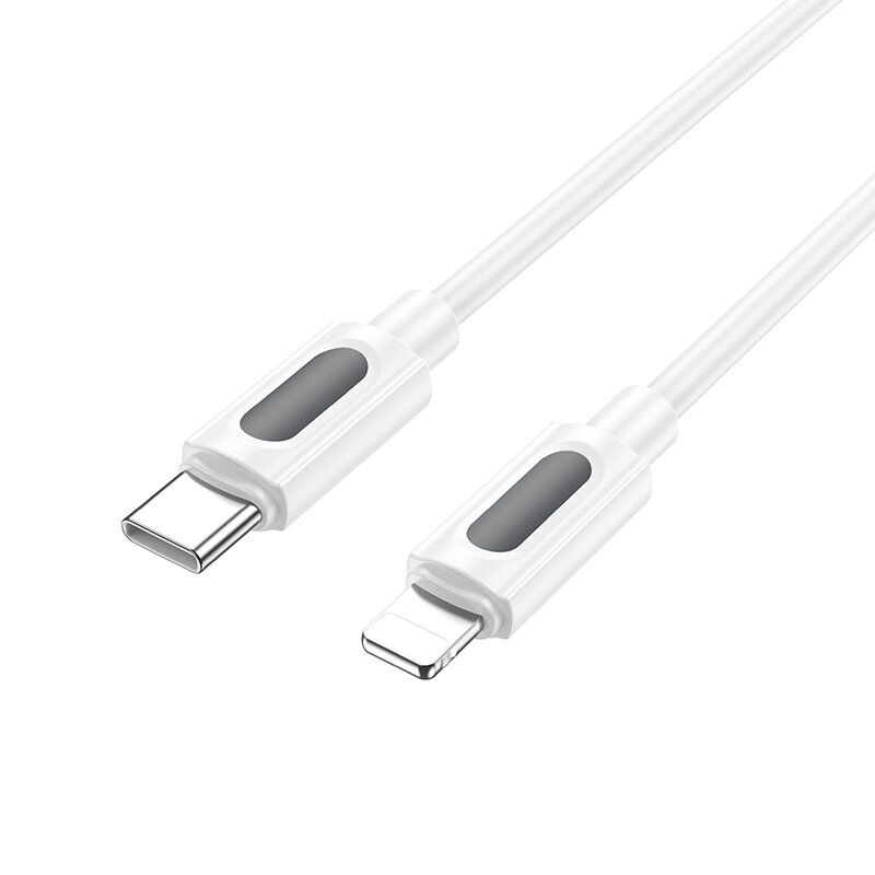 USB-C кабель BOROFONE BX114 Type-C - Lightning SILICONE 60W, 3A, 1 метр, білий USB-C кабель BOROFONE BX114 Type-C - Lightning SILICONE 60W, 3A, 1 метр, білий