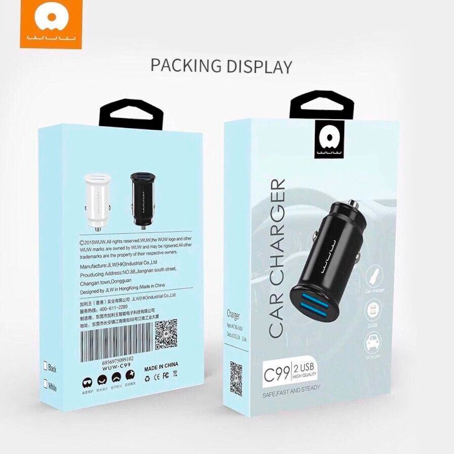 Автомобільний зарядний пристрій WUW C99 2 USB 2.1A FAST CHARGING