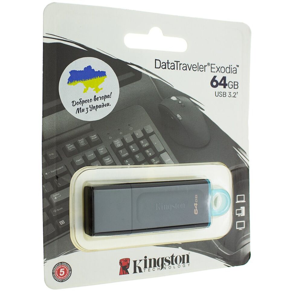 USB флеш 64GB 3.2 KINGSTON DT EXODIA BLACK/TEAL USB флеш 64GB 3.2 KINGSTON DT EXODIA BLACK/TEAL