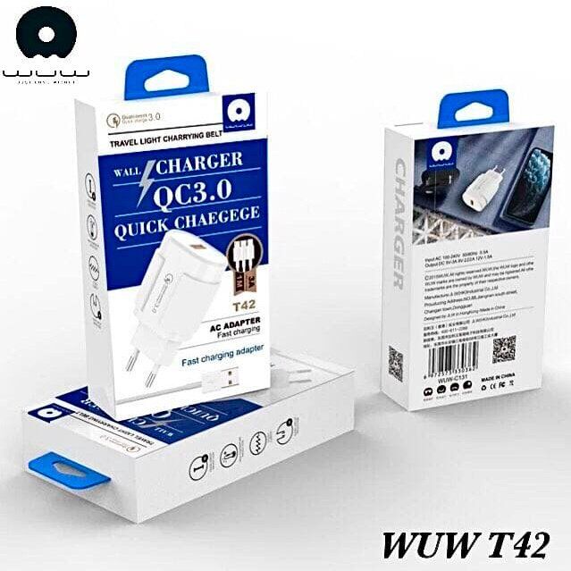 Зарядний пристрій WUW T42 QC 3.0 18W + USB Lightning