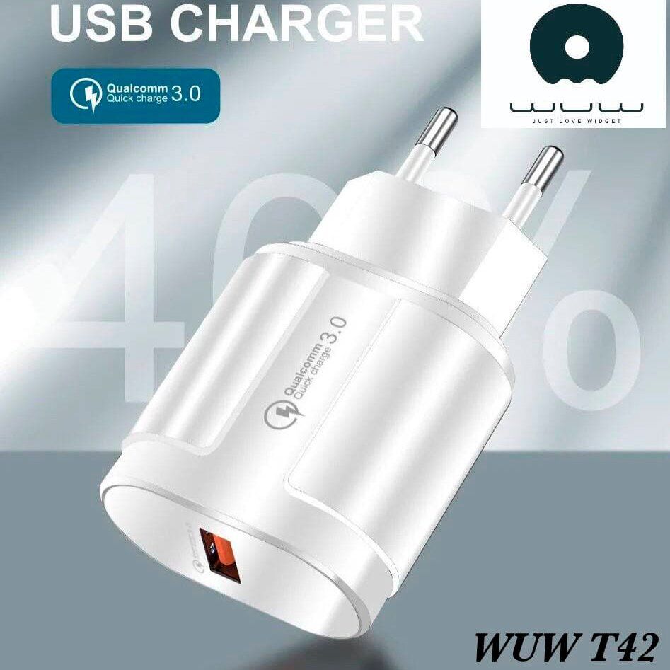 Зарядний пристрій WUW T42 QC 3.0 18W + USB Lightning
