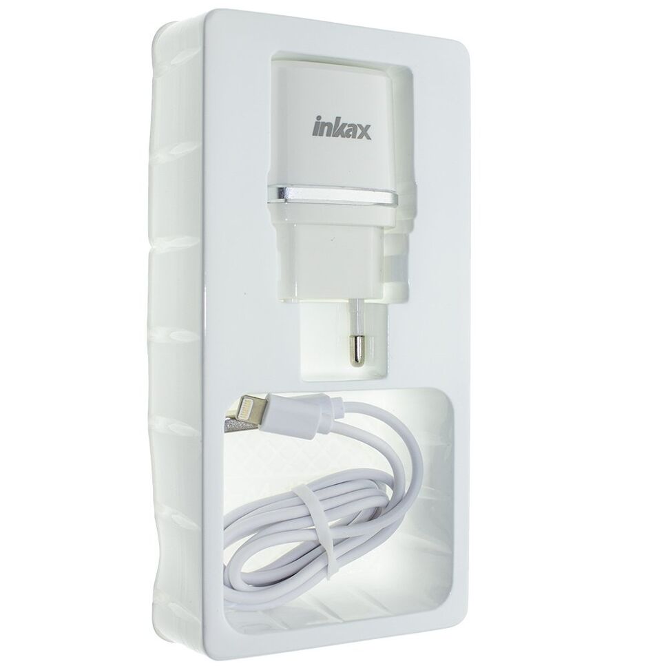 Мережевий зарядний пристрій INKAX CD-44 1.0A + USB кабель LIGHTNING Мережевий зарядний пристрій INKAX CD-44 1.0A + USB кабель LIGHTNING