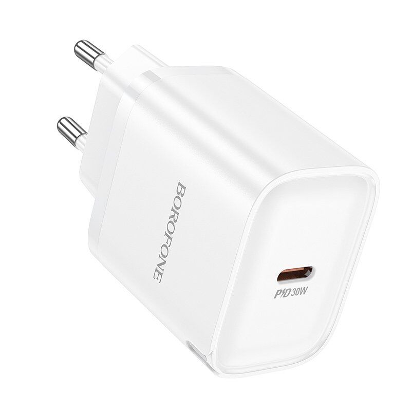 Мережевий зарядний пристрій BOROFONE BA84A TYPE-C PD 30W, білий Мережевий зарядний пристрій BOROFONE BA84A TYPE-C PD 30W, білий