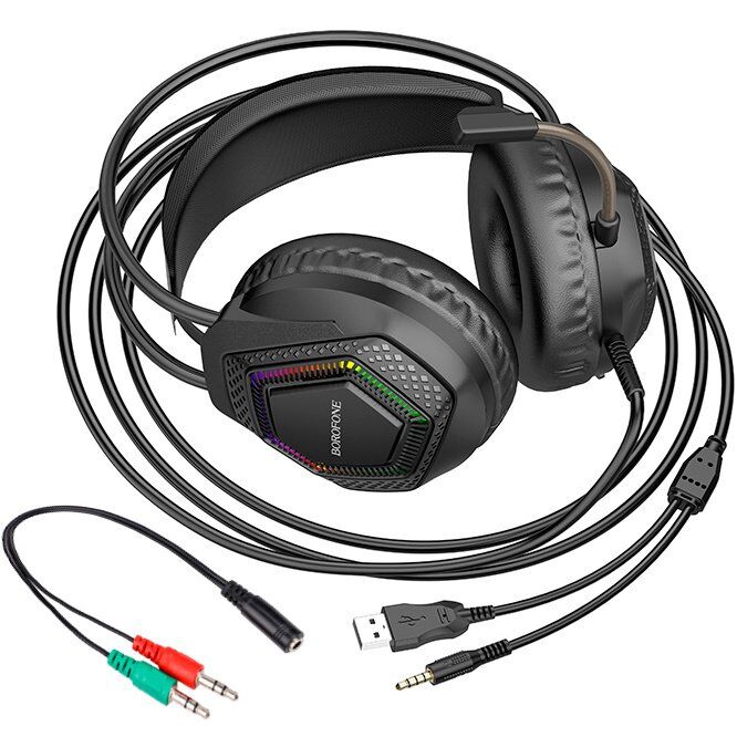 Дротова комп'ютерна гарнiтура BOROFONE BO105 Thunder gaming headphones