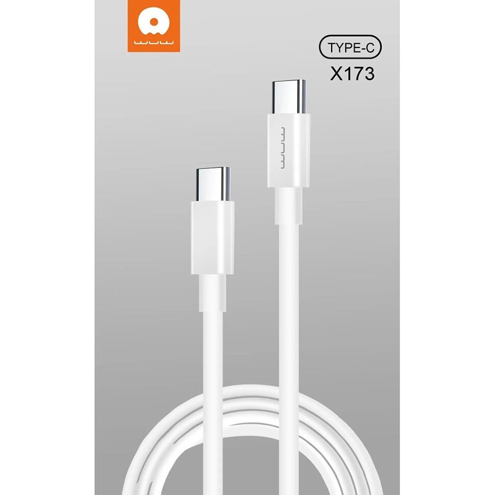 Кабель USB-C WUW X173 Type-C - Type-C 20W БІЛИЙ