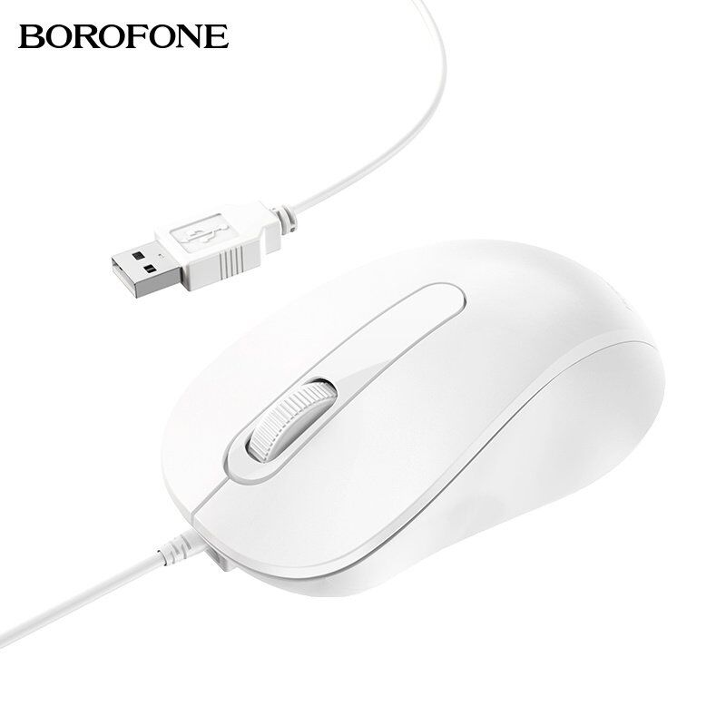 Мишка дротова BOROFONE BG4 Business wired, білий