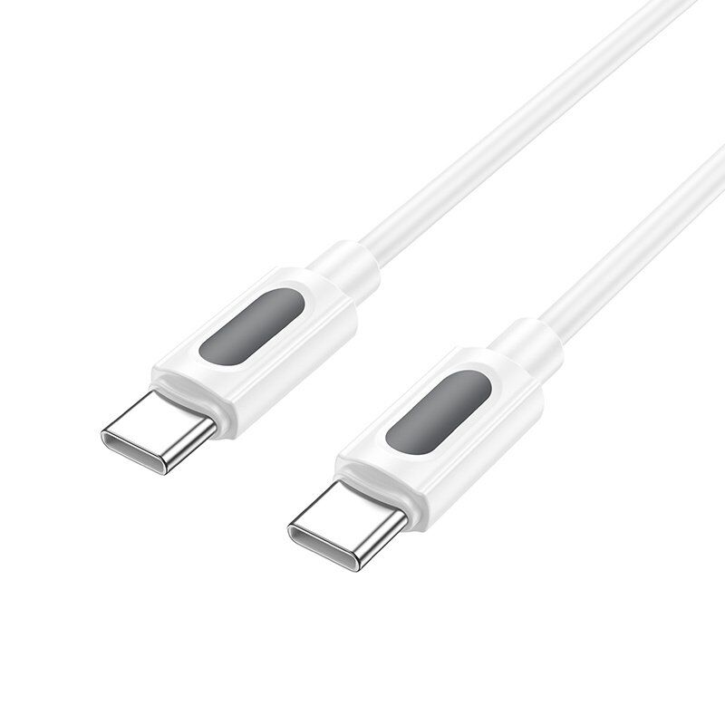 USB-C кабель BOROFONE BX114 Type-C - Type-C SILICONE 60W, 3A, 1 метр, білий USB-C кабель BOROFONE BX114 Type-C - Type-C SILICONE 60W, 3A, 1 метр, білий