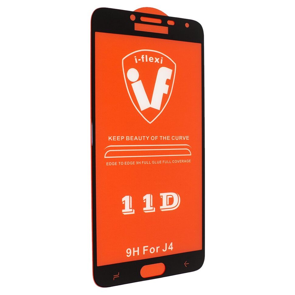 Захисне скло для телефону 11D 9H i-flexi SAMSUNG J400 Galaxy J4 (2018) в упаковці ЧОРНИЙ Захисне скло для телефону 11D 9H i-flexi SAMSUNG J400 Galaxy J4 (2018) в упаковці ЧОРНИЙ