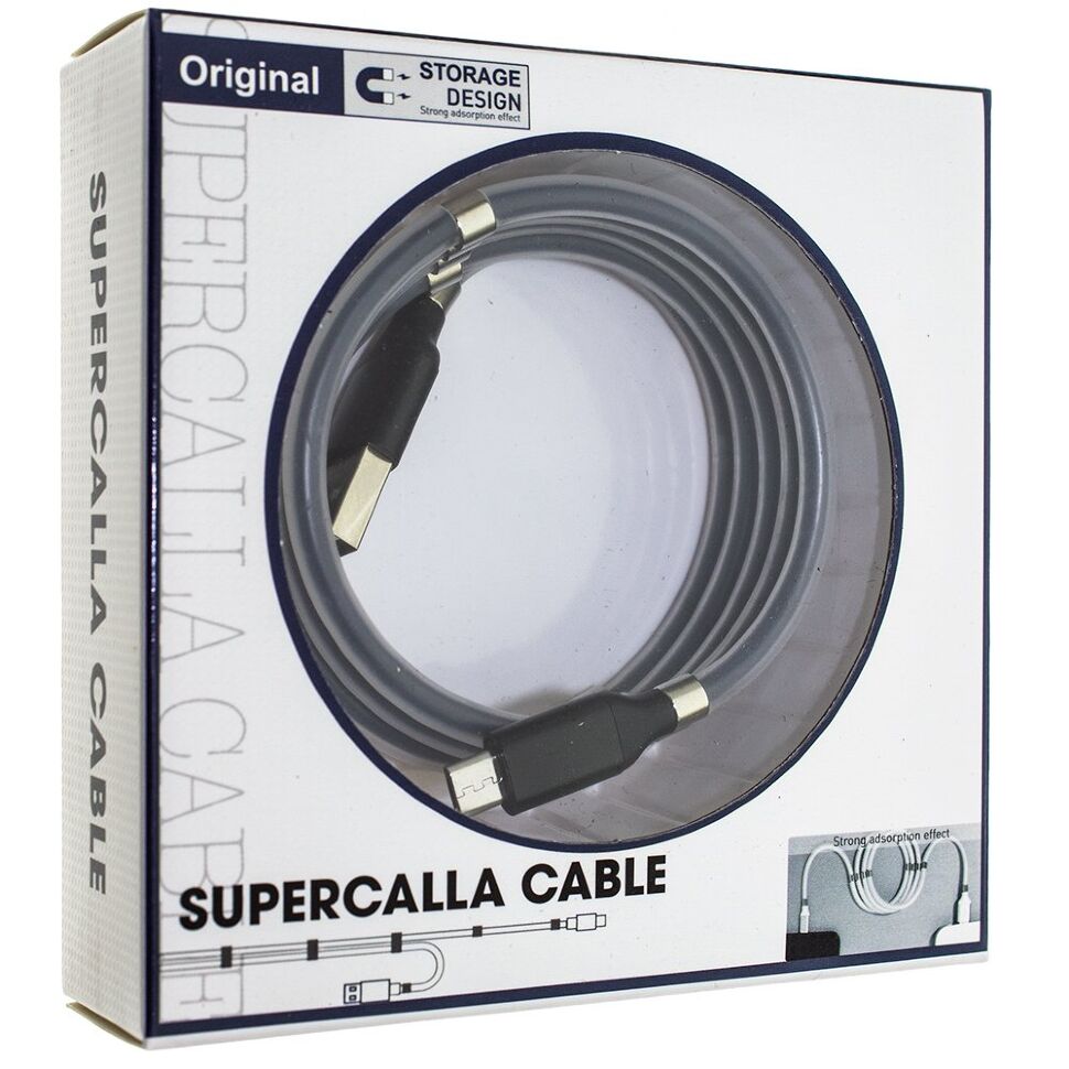 Кабель USB SUPERCALLA USB - micro USB 10 магнітів ЧОРНИЙ Кабель USB SUPERCALLA USB - micro USB 10 магнітів ЧОРНИЙ