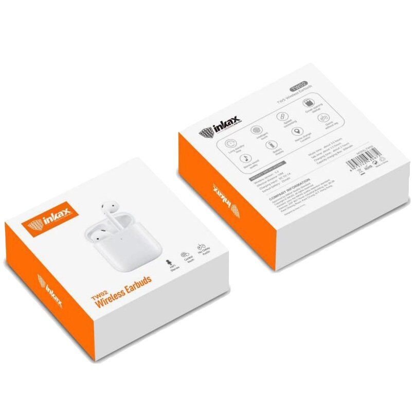 Бездротові навушники INKAX TW-02 (desing AIRPODS 2), білий Бездротові навушники INKAX TW-02 (desing AIRPODS 2), білий
