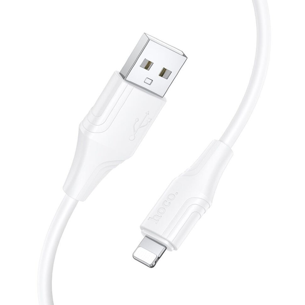 USB кабель HOCO X124 Silicone USB - Lightning, білий