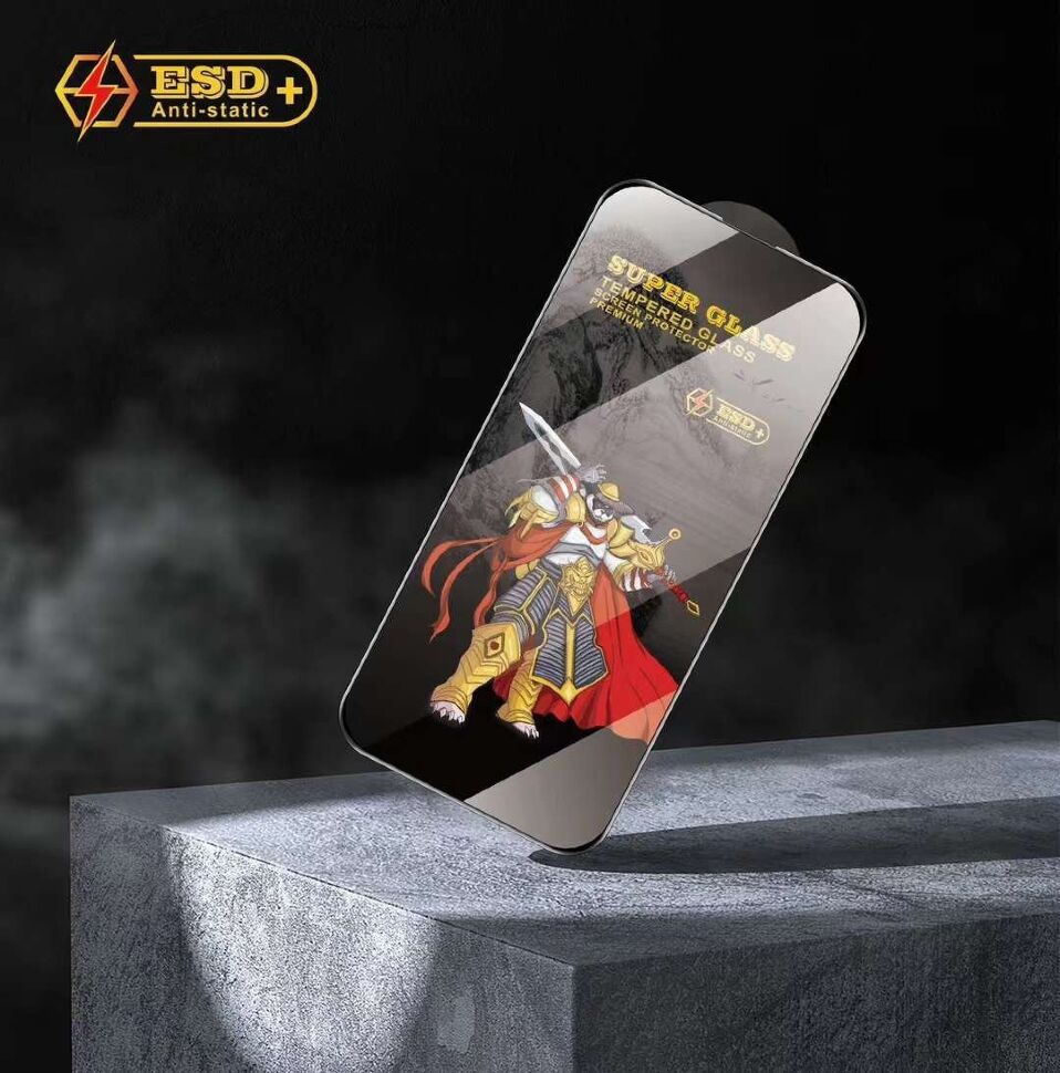 Захисне скло ESD+ SUPER GLASS APPLE iPhone 15 PRO MAX чорний Захисне скло ESD+ SUPER GLASS APPLE iPhone 15 PRO MAX чорний