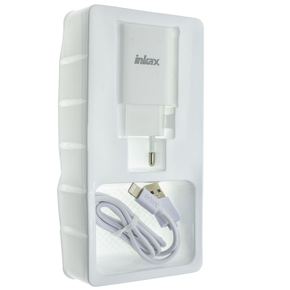 Мережевий зарядний пристрій INKAX CD-46 2.4A + USB кабель LIGHTNING Мережевий зарядний пристрій INKAX CD-46 2.4A + USB кабель LIGHTNING