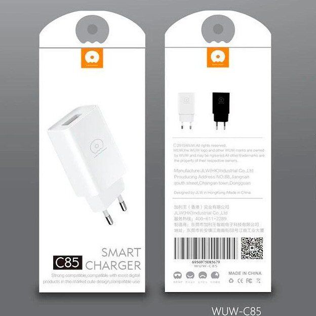 Мережевий зарядний пристрій WUW C85 1 USB 1000 mA Мережевий зарядний пристрій WUW C85 1 USB 1000 mA