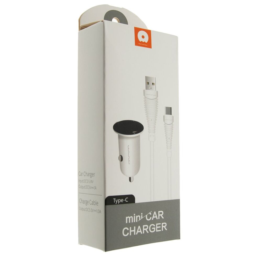 Автомобільний зарядний пристрій WUW T21 MINI + USB Type-C ЧОРНИЙ Автомобільний зарядний пристрій WUW T21 MINI + USB Type-C ЧОРНИЙ