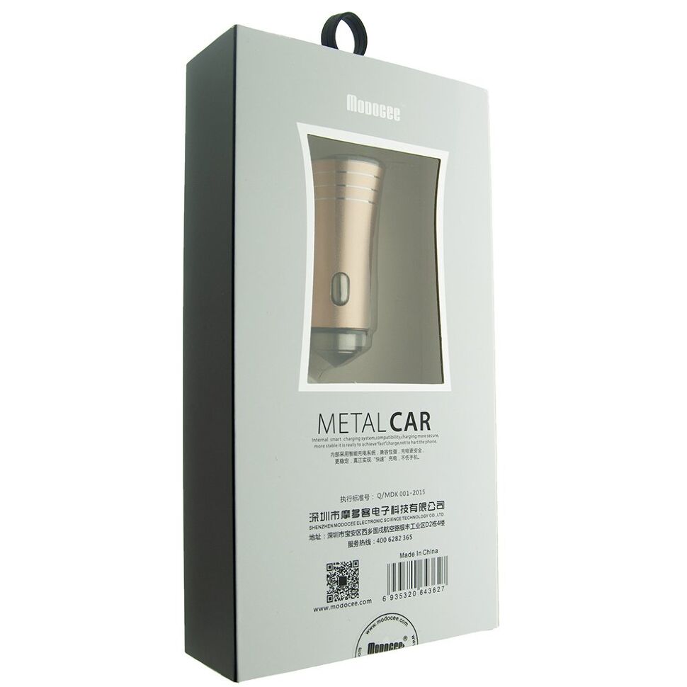 Автомобільний зарядний пристрій MODOCEE M39 2.4A 2USB METALL