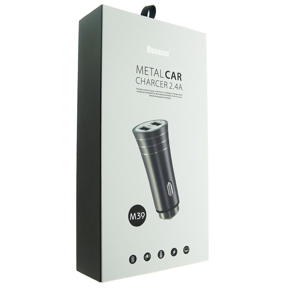 Автомобільний зарядний пристрій MODOCEE M39 2.4A 2USB METALL