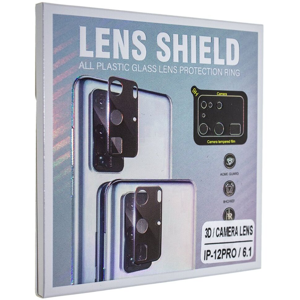 Захисне скло для камери 3D LENS SHIELD APPLE IPHONE 12 PRO 6,1" чорний Захисне скло для камери 3D LENS SHIELD APPLE IPHONE 12 PRO 6,1" чорний