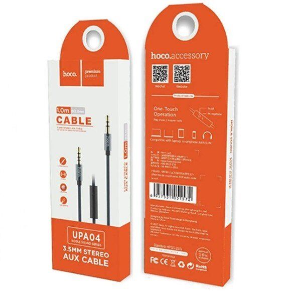 Кабель AUX HOCO UPA04 + Микрофон 3 pin (1М) (серый) Кабель AUX HOCO UPA04 + Микрофон 3 pin (1М) (серый)