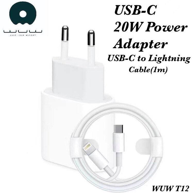 Мережевий зарядний пристрій WUW T12 USB-C + КАБЕЛЬ USB-C - USB Lightning 3A PD 20W БІЛИЙ (48) Мережевий зарядний пристрій WUW T12 USB-C + КАБЕЛЬ USB-C - USB Lightning 3A PD 20W БІЛИЙ (48)