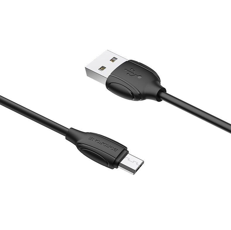 USB кабель BOROFONE BX19 Benefit charging data USB - micro USB, чорний USB кабель BOROFONE BX19 Benefit charging data USB - micro USB, чорний