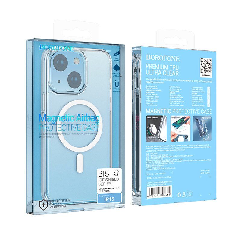 Чохол BOROFONE BI5 Ice Shield ПРОЗОРИЙ з MAGSAFE APPLE iPhone 17 PRO MAX Чохол BOROFONE BI5 Ice Shield ПРОЗОРИЙ з MAGSAFE APPLE iPhone 17 PRO MAX