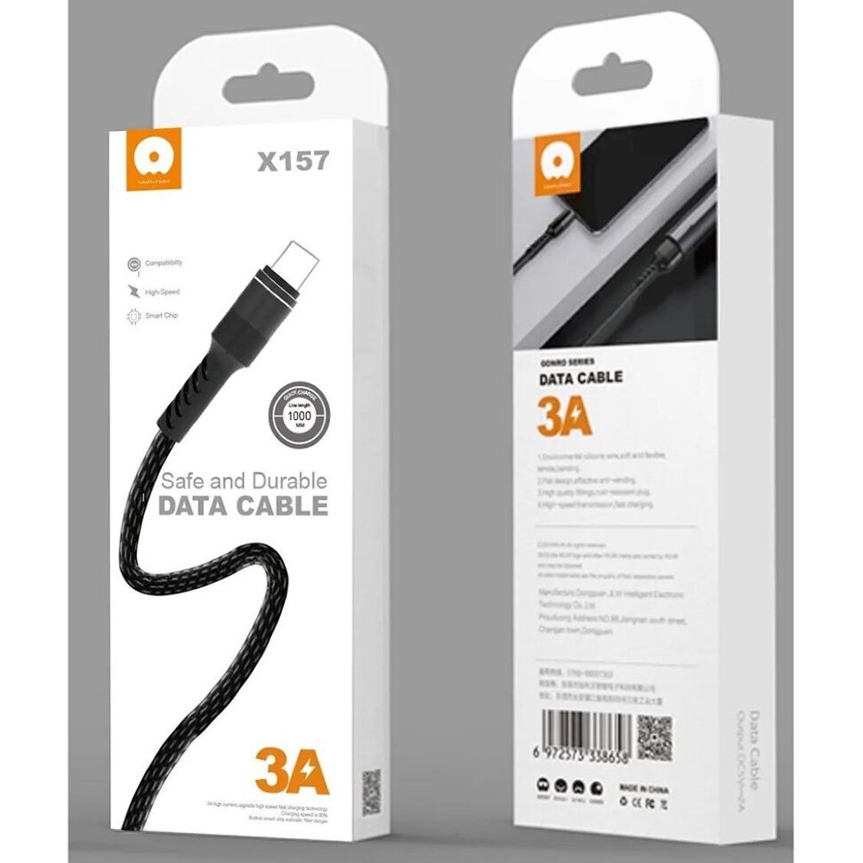 Кабель USB WUW X157 USB - Lightning 3A тканина