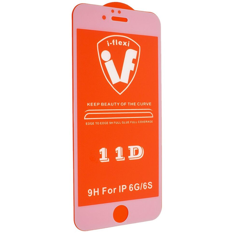 Скло 11D 9H i-flexi FULL GLUE APPLE IPHONE 6 | 6S в упаковці БІЛИЙ