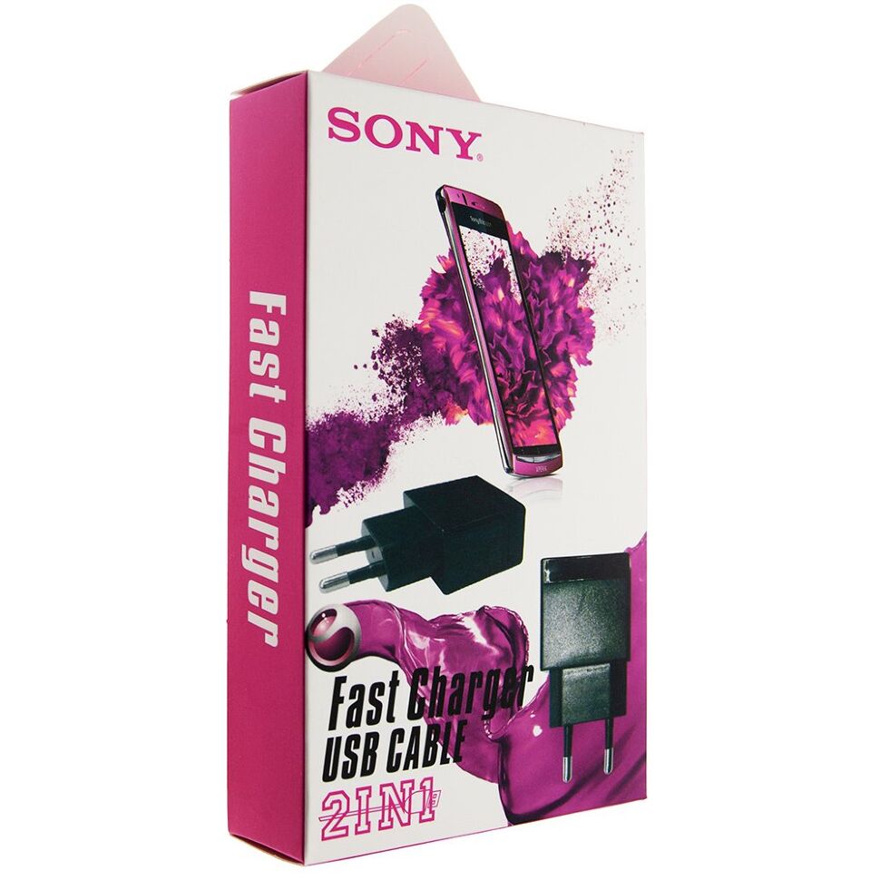 СЗУ USB SONY UCH10 + USB MICRO в уп. 2A ЧОРНИЙ