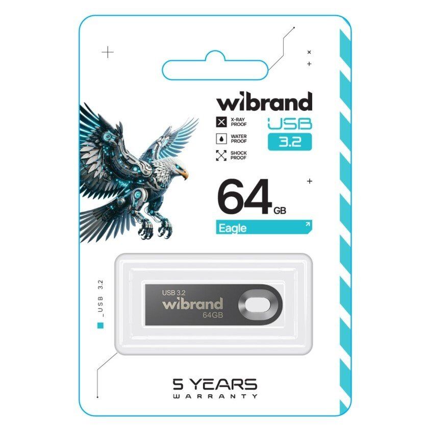 USB флеш 64Gb Wibrand Eagle 3.2 Gen1 Grey