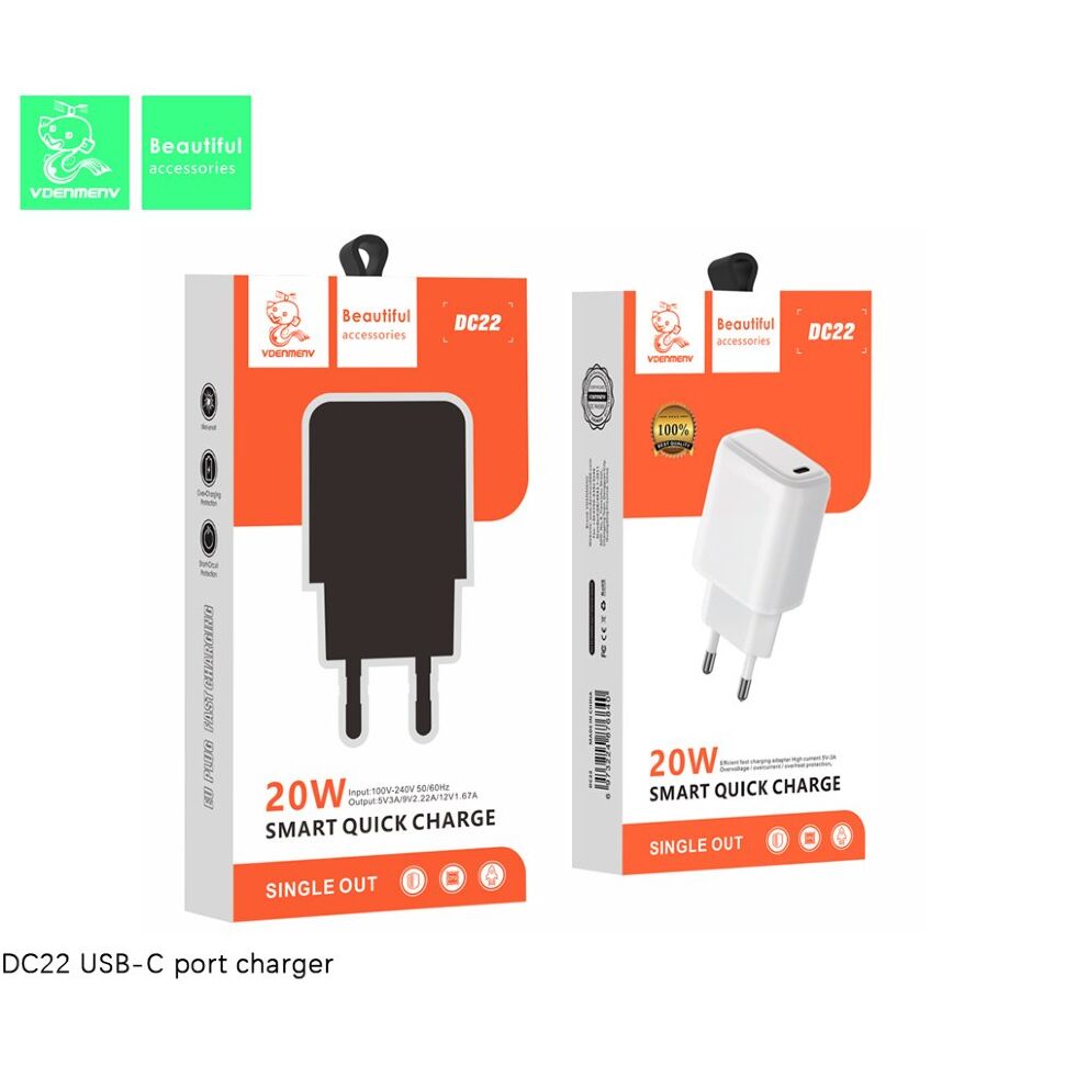 Мережевий зарядний пристрій DENMEN DC22 TYPE-C
