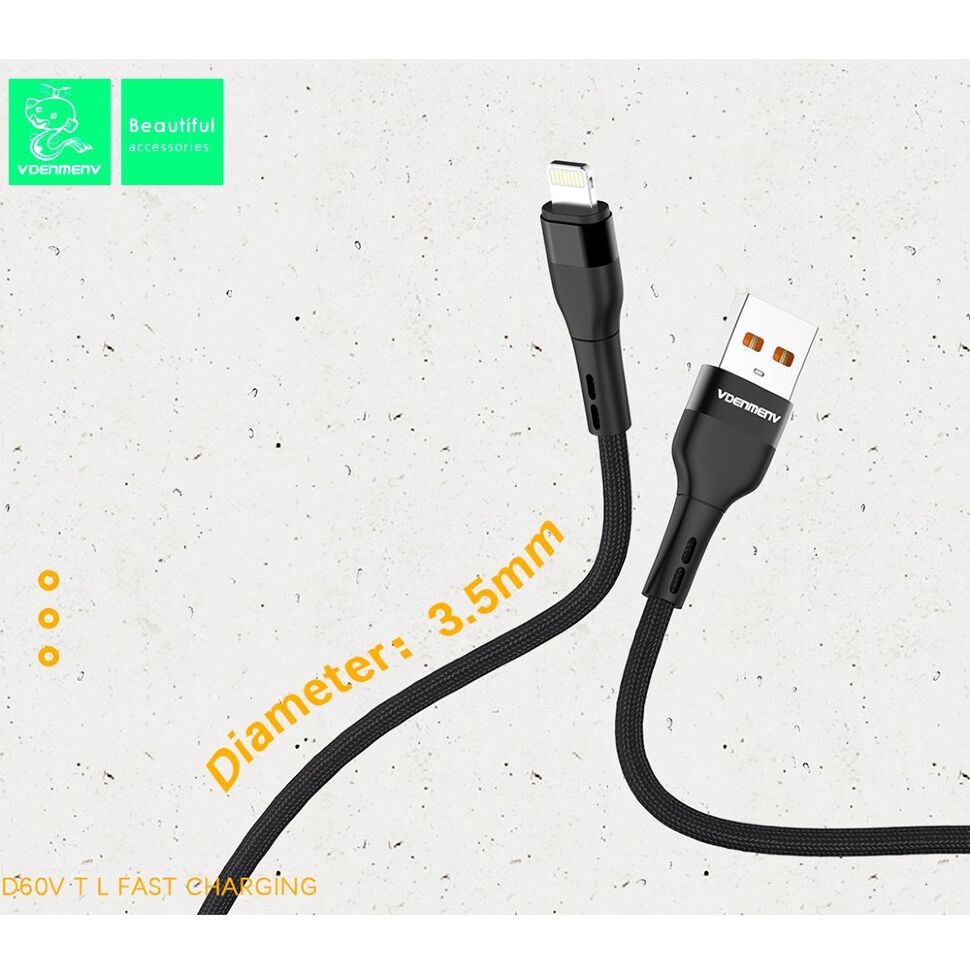 Кабель USB Denmen D60L USB - Lightning (2.4A) Кабель USB Denmen D60L USB - Lightning (2.4A)