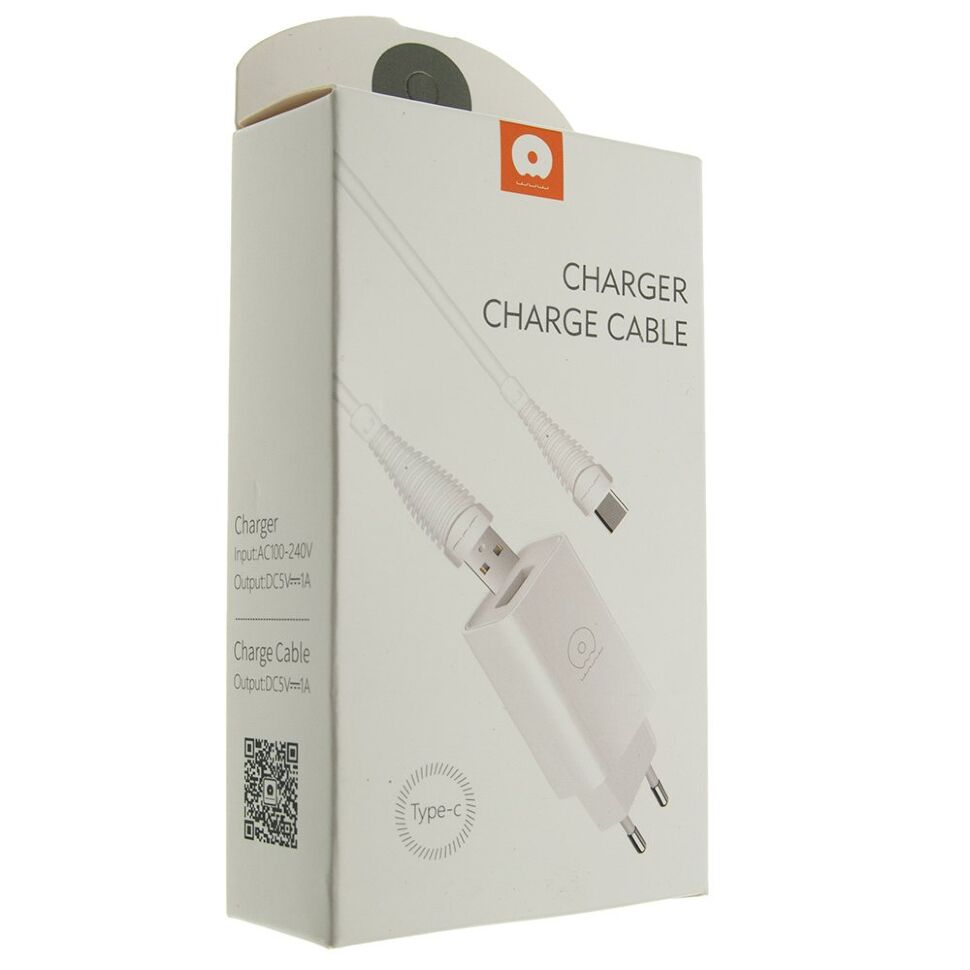 Мережевий зарядний пристрій WUW T18 1000 mA + USB Type-C