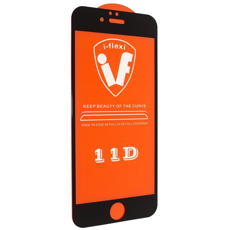 Скло 11D 9H i-flexi FULL GLUE APPLE IPHONE 6 | 6S в упаковці ЧОРНИЙ